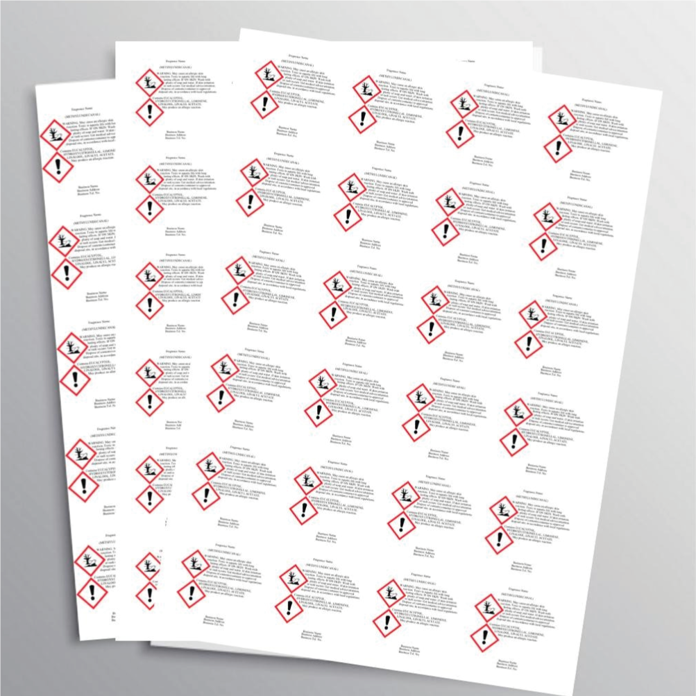 10 Sheets Of Bespoke CLP Labels (99p A Sheet)